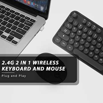 Stylish Wireless Keyboard and Mouse Combo by KOOTOP