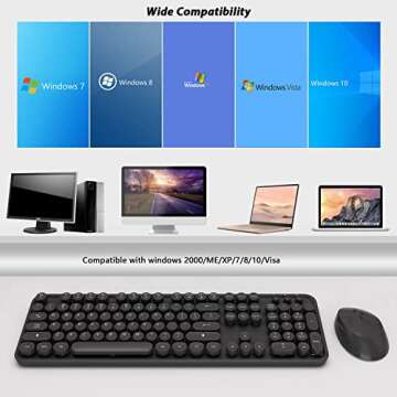 Stylish Wireless Keyboard and Mouse Combo by KOOTOP