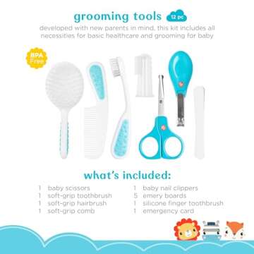 Smart Care Fisher-Price 16-Piece Baby Grooming & Healthcare Kit, Newborn Essentials Gift Set, Baby C...