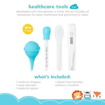Smart Care Fisher-Price 16-Piece Baby Grooming & Healthcare Kit, Newborn Essentials Gift Set, Baby Care Kit