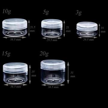 ZEJIA 10pcs Small Travel Containers for Makeup, BPA Free Sample Jars