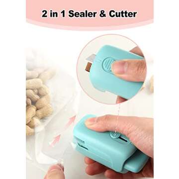 NOBVEQ Mini Bag Sealer: Handy Heat Sealer & Cutter