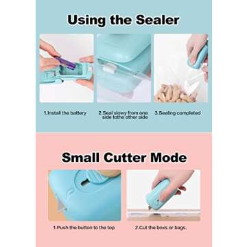 NOBVEQ Mini Bag Sealer: Handy Heat Sealer & Cutter