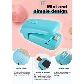 NOBVEQ Mini Bag Sealer: Handy Heat Sealer & Cutter