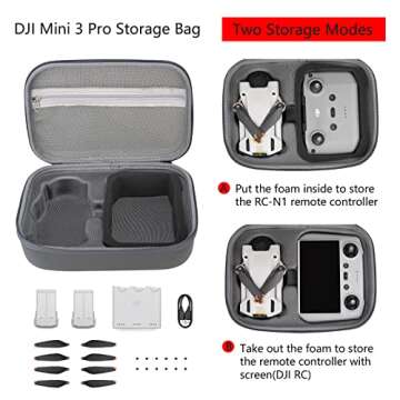 Flyekist Storage Bag for DJI Mini 3/Mini 3 Pro-Mini 3 Pro Drone Case Hard Shell Travel Carrying case...