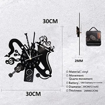 KingLive Vinyl Record Wall Clock for Music Lovers