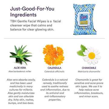 TBH Kids Gentle Face Wipes- - Daily Cleansing and Hydrating Face Wipes - Sulfate, Paraben Free - 30 Pack