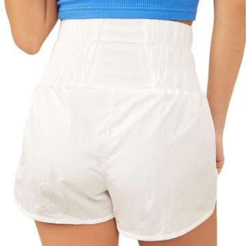 Free People FP Movement Women's The Way Home Shorts White MD (Women's 8-10) One Size