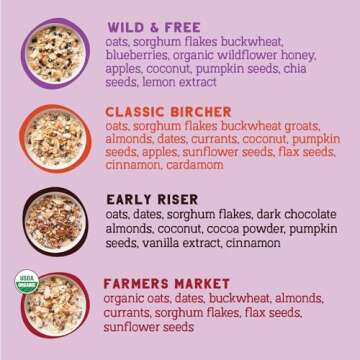 Seven Sundays Muesli Cereal Variety Pack - 4 Count, 12 Oz Bag - Certified Gluten Free Muesli - Non GMO, No Refined Sugar and Kosher