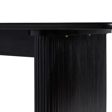 Walker Edison Modern Reeded Dining Table 68 Inch Black