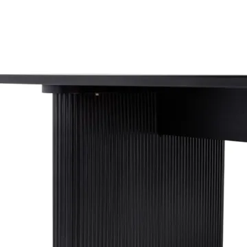 Walker Edison Modern Reeded Dining Table 68 Inch Black