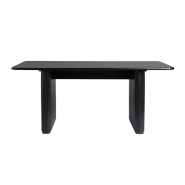 Walker Edison Modern Reeded Dining Table 68 Inch Black