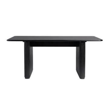 Walker Edison Modern Reeded Dining Table 68 Inch Black