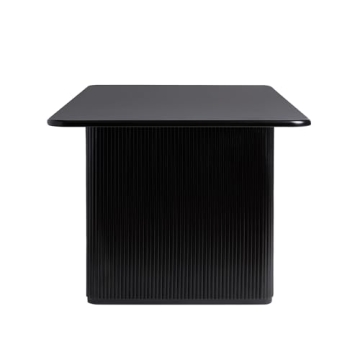 Walker Edison Modern Reeded Dining Table 68 Inch Black
