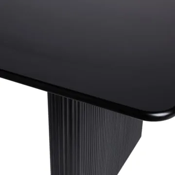 Walker Edison Modern Reeded Dining Table 68 Inch Black