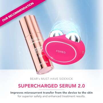 FOREO Bear 2 Advanced Lifting & Toning Microcurrent Facial Device - Anti Aging Face Sculpting Tool - Firm & Contour - Non-Invasive - Increases Skin Care Absorption - Fuchsia