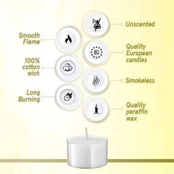 BOLSIUS 48 Unscented Tea Lights - 8 Hours Premium Quality