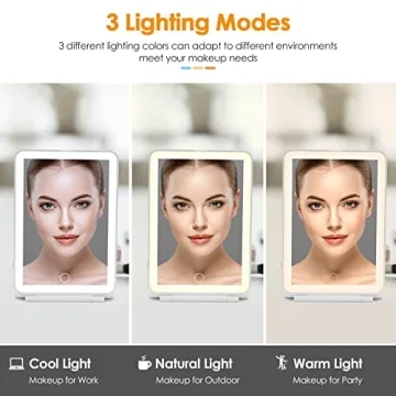 Compact Rechargeable Makeup Mirror with LED Lighting