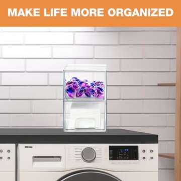 Conworld Dryer Sheet Holder, Dryer Sheet Container with Drawers for Laundry Room Organization…