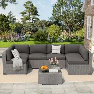 Betterland 7-Piece Outdoor Sectional Sofa Set for Patios