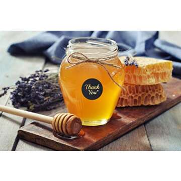 Thank You Stickers | Thank You Stickers for Small Business | 500 Self-Adhesive & Waterproof Stickers with Beautiful Design | Strong and Durable (Black&Gold, 1.5 Inch)