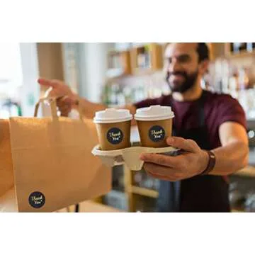 Thank You Stickers | Thank You Stickers for Small Business | 500 Self-Adhesive & Waterproof Stickers with Beautiful Design | Strong and Durable (Black&Gold, 1.5 Inch)