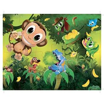 Banana Blast - Pull The Bananas Until The Monkey Jumps Game - Includes a Fun Colorful 24pc Puzzle by Goliath , Green