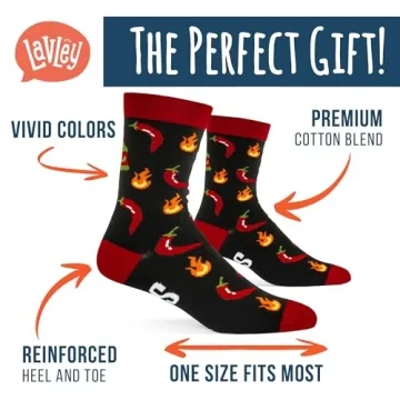 Lavley Funny Food Socks - Hot Sauce Lovers' Gift