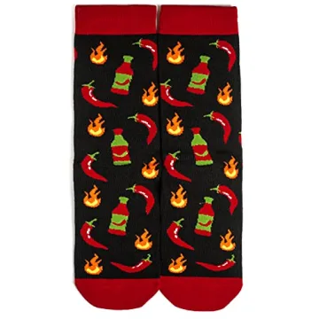 Lavley Funny Food Socks - Hot Sauce Lovers' Gift
