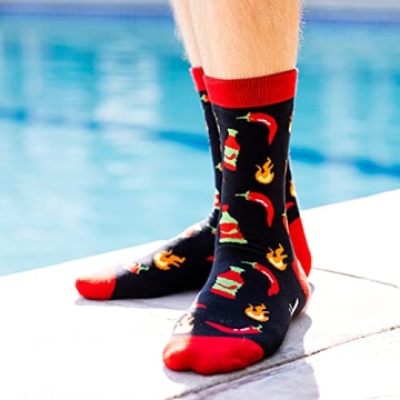 Lavley Funny Food Socks - Hot Sauce Lovers' Gift