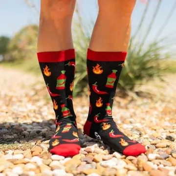 Lavley Funny Food Socks - Hot Sauce Lovers' Gift