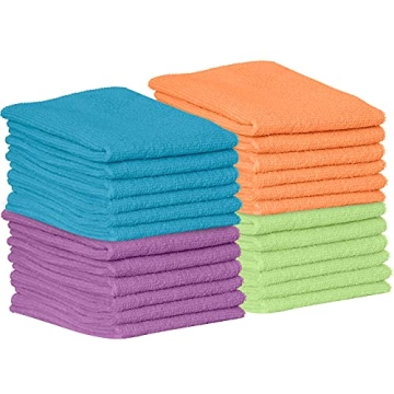 GREEN LIFESTYLE Microfiber Cleaning Cloth 24 Pack, Borderless Microfiber Towels Cleaning, Rags for C...