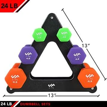 Enhance Your Workouts with the JFIT 24 LB Dumbbell Set: Durable Rack Included