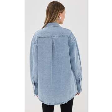 Lioness Women's Off Duty Denim Shirt, Classic Denim, Blue, S