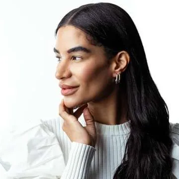 Gemistry Judy Crowell Jewelry Sterling Silver and Rhodium Diamond Cut Rectangle J Hoop Earrings