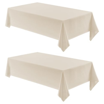 Veblandy 2 Pack Rectangle Tablecloth - Durable & Stylish Beige for Any Occasion