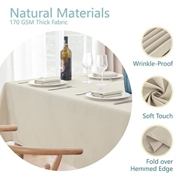 Veblandy Rectangle Tablecloth - 52x70 Inch Water Resistant