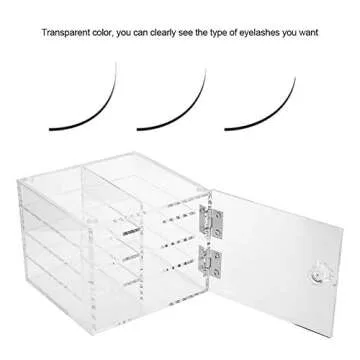 Eyelash Storage Case, 8 Compartment False Eyelashes Eyelash Extension Carrying Box Clear Acrylic Cosmetic Makeup Organizer for Professional Salon Use for Lashes Grafting