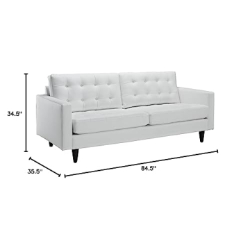 Stylish Modway Empress Mid-Century Loveseat in White