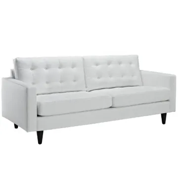 Stylish Modway Empress Mid-Century Loveseat in White