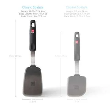 DI ORO Silicone Turner Spatula - Kitchen Spatulas for Nonstick Cookware - Flexible & Thin Cooking Turner for Flipping Pancakes & Eggs - 600°F High Heat-Resistant & BPA Free - Dishwasher Safe (Black)