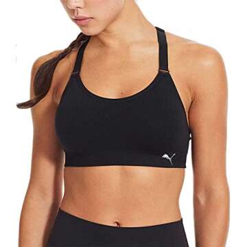 PUMA Women Sports Bra, 3-Pack (Black/White/Grey, Large)