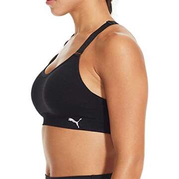 PUMA Women Sports Bra, 3-Pack (Black/White/Grey, Large)