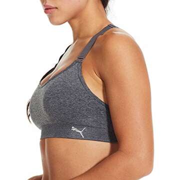 PUMA Women Sports Bra, 3-Pack (Black/White/Grey, Large)