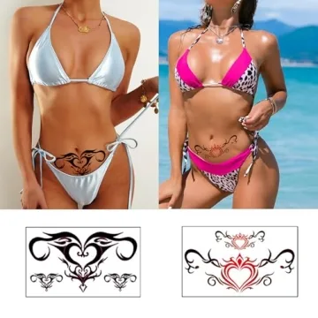 Sexy Navel Temporary Tattoos 20 Sheets Waterproof Body Art