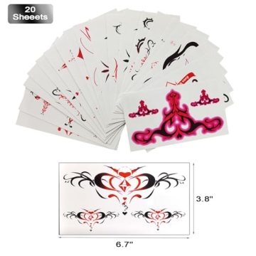 Sexy Navel Temporary Tattoos 20 Sheets Waterproof Body Art