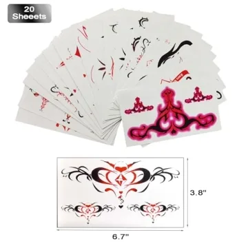 Sexy Navel Temporary Tattoos 20 Sheets Waterproof Body Art