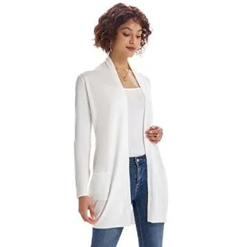 Elegant GRACE KARIN Women's White Lightweight Cardigan