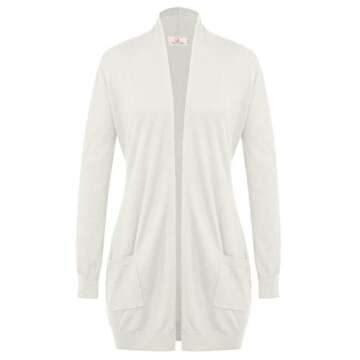 Elegant GRACE KARIN Women's White Lightweight Cardigan