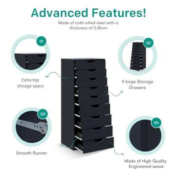 Naomi Home 9 Drawer Dresser - Stylish Storage Solution